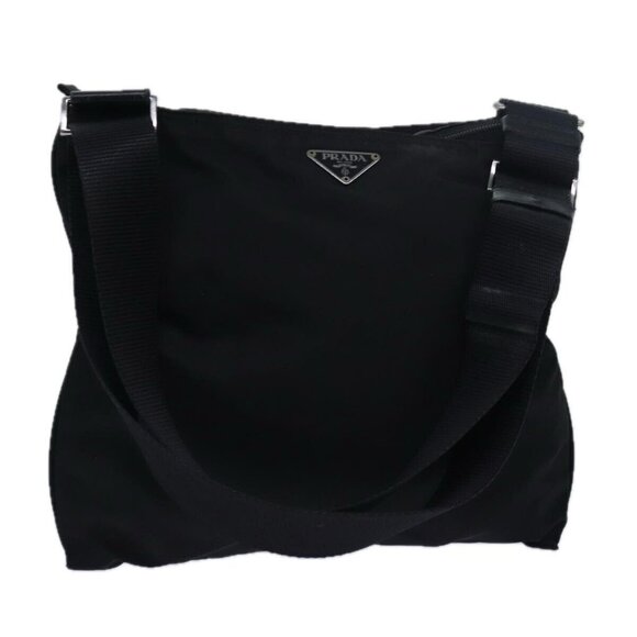 PRADA Shoulder Bag Nylon Black Auth 79556 - Picture 1 of 16